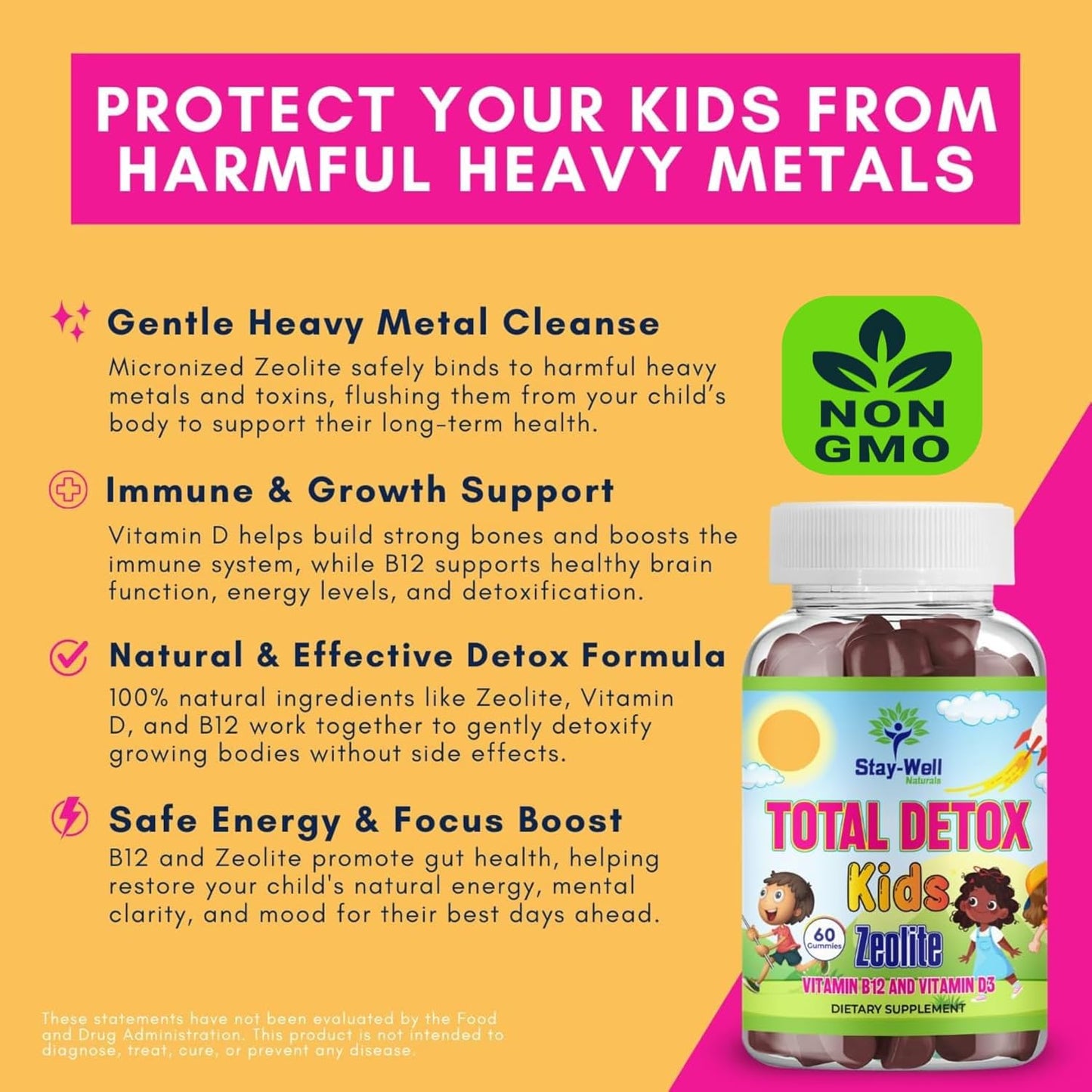 Natural Zeolite Heavy Metal Detox Kids